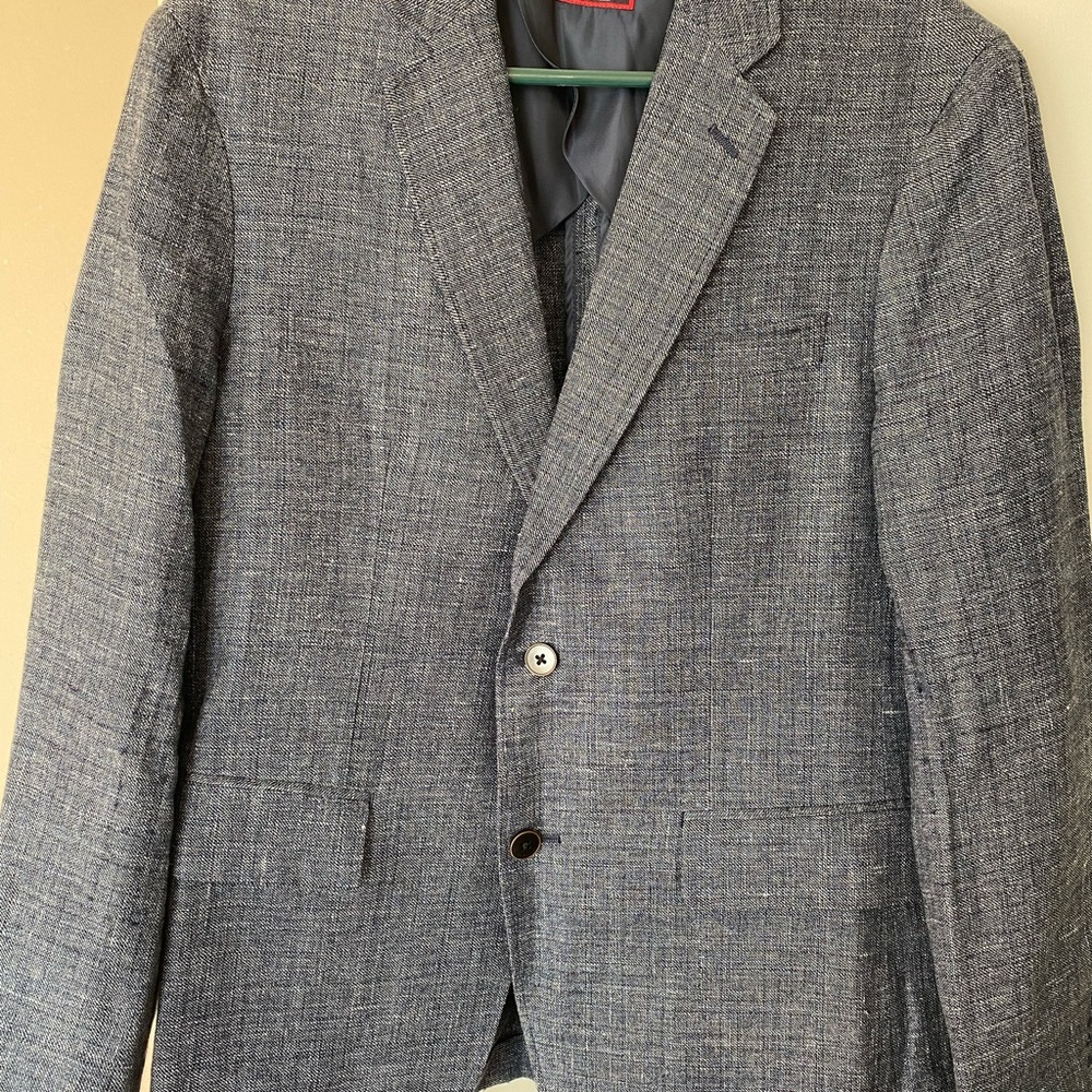 UNTUCKit Textured Gray and clue Blazer size 38s